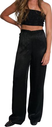 Enza Costa Textured Satin Pants In Black