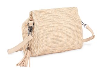 Vivance Umh&auml;ngetasche VIVANCE Clutch, Damen, Gr. B/H/T: 25cm x 17cm x 6cm, beige, Materialmix, Strukturmuster, unifarben, Taschen Umh&auml;ngetasche, Handtasche,Sc