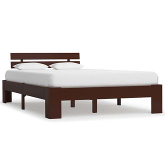 vidaXL Estructura Cama Sin Colch&oacute;n Madera Pino Marr&oacute;n Oscuro 140x200cm Vidaxl