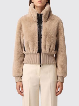 Pinko Faux Fur Zip-Up Jacket with High Neck and Elasticated Cuffs