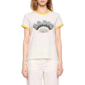 Zadig&Voltaire Logo Graphic Ringer Tee in Judo at Nordstrom, Size X-Small
