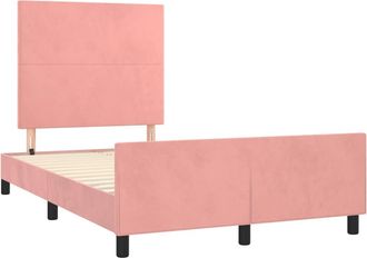 vidaXL Estructura De Cama Sin Colch&oacute;n Terciopelo Rosa 120x190 Cm Vidaxl