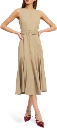 En Saison Autumn Belted Midi Dress in Khaki at Nordstrom, Size X-Small