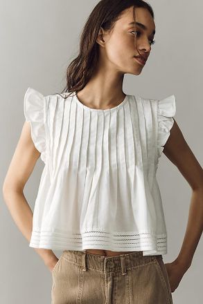 Pilcro Jade Cotton Linen Blouse