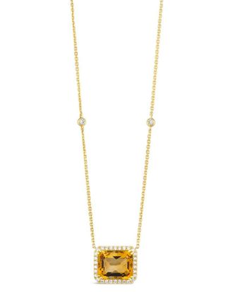 Le Vian Cinnamon Citrine 14K 4.06 Ct. Tw. Diamond & Citrine Adjustable Necklace