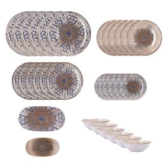 Bidasoa Vajilla 32 piezas porcelana marr&oacute;n