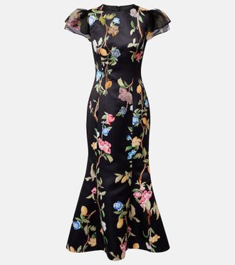 LEO LIN Vestido largo Sofia floral adornado