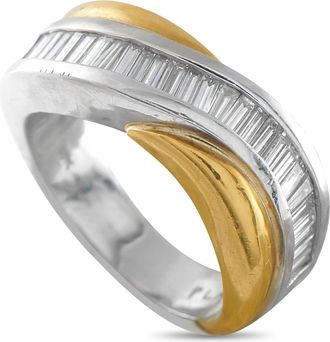 Luxury Bazaar Platinum and 18K Yellow Gold 1.0ct Diamond Ring MF22-050626