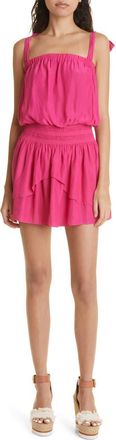 Ramy Brook Kira Smocked Waist Tie Strap Minidress in Paradise Pink at Nordstrom Rack, Size X-Small