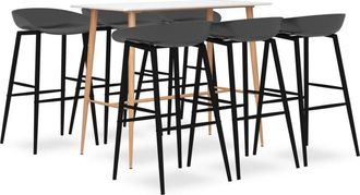 vidaXL 7 Piece Bar Set White and Grey vidaXL