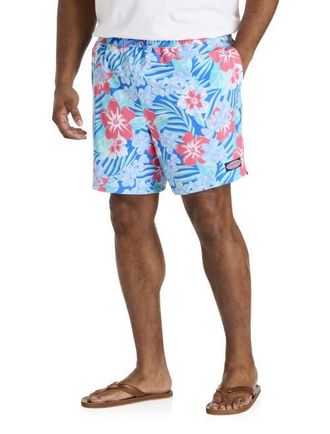 Vineyard Vines Big & Tall Floral Print Chappy Swim Trunks in Tide Blue at Nordstrom, Size 2X Big