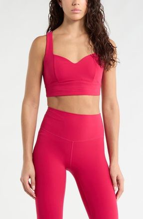 Zella Studio Luxe Sweetheart Sports Bra in Red Cerise at Nordstrom, Size Xx-Large