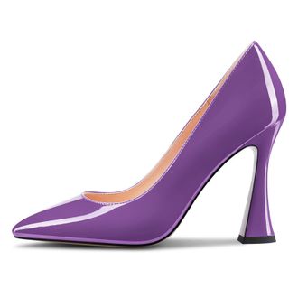 Castamere Women Stiletto High Heel Pointed Toe Slip-on Pumps Court Shoe Sexy Dress Classic 10 CM Heels Purple 5 UK