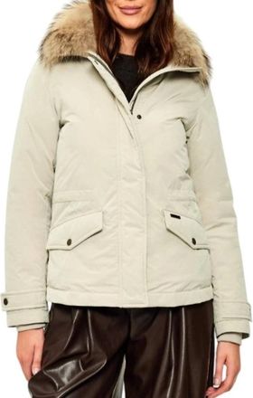 Woolrich Donzen Jas met Bontkraag - Dames - Winterjassen - Bruin - M - Leer - Jassen