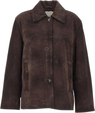Birgitte Herskind Manon Suede Jacket - Dames - Leren en Su&egrave;de Jassen - Bruin - M - Leer - Jassen