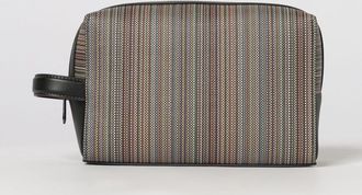 Paul Smith Beauty case in poliuretano a righe e pelle