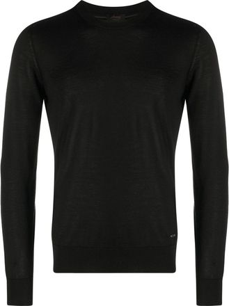 Brioni crew-neck cashmere-silk jumper - men - Silk/Cashmere - 48 - Black