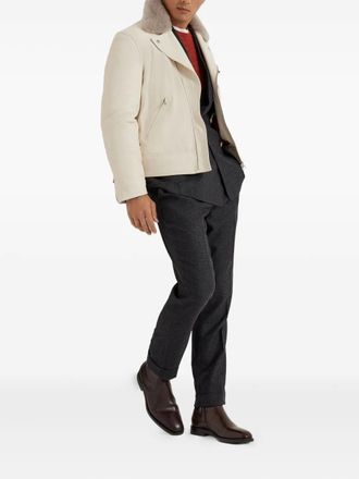 Brunello Cucinelli double-breasted blazer - men - Cupro/Cashmere/Virgin Wool - 54 - Grey