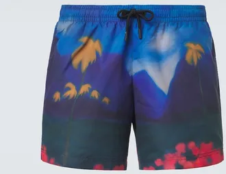 Commas Printed swim trunks