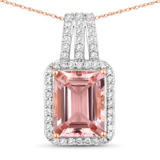 Diana M. Jewels Pink Morganite Octagon 9.20x7.20mm ( C to C: 10.80mm ) ( Height: 4.50mm ) - 1Pc + White Diamond F/C Round 1mm( I1-I2/I color ) - 50Pcs ( J Back ) ( Wh