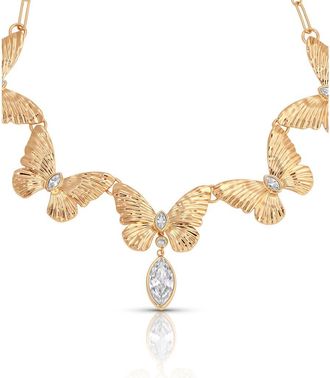 Ettika Crystal Butterfly Choker Necklace in Gold at Nordstrom