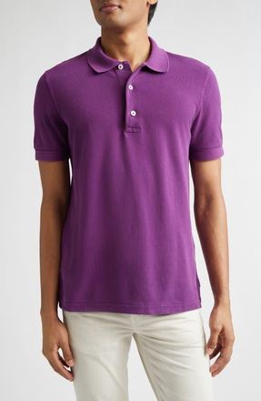 Tom Ford Lyocell & Cotton Piqu&eacute; Polo in Bright Orchid at Nordstrom, Size 46 Us