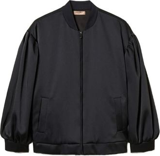 Twin-Set Gesmockt Duchesse bomberjack - Zwart