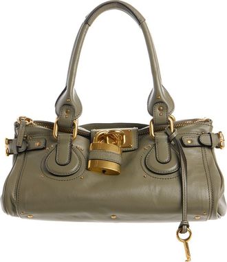 Chlo&eacute; Paddington Leather Satchel in Aloe Green at Nordstrom