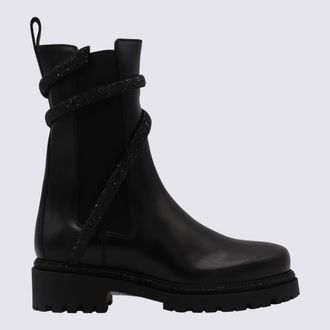 Rene Caovilla Black Leather Cleo Boots