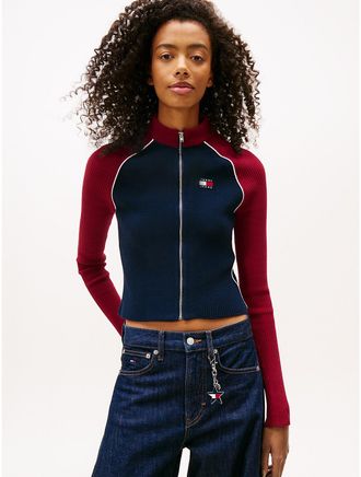 Tommy Hilfiger Womens Tommy Jeans Raglan Zip Cardigan - Navy - XS