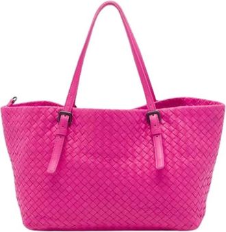 Bottega Veneta Pre-owned Cesta Tote Bag - Dames - Vintage Shopper - Roze - ONE Size - Leer - Vintage