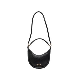 Msgm Leather Shoulder Bag - female - MSGM - Shoulder Bags - Black - ONE SIZE - Bags