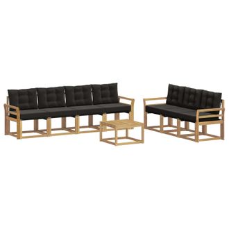 vidaXL Conjunto De Sof&aacute;s De Exterior Con Coj&iacute;n 8 Pcs Blanco Y Negro Vidaxl