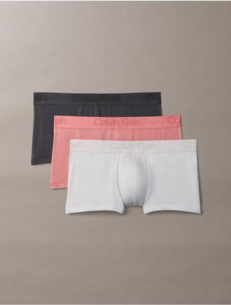 Calvin Klein Mens CK Black 3-Pack Low Rise Trunk - Multi - XL