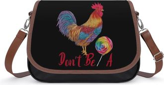 Generic Dont Be A Cock Chicken Sucker Crossbody Bag Womens Handbag PU Message Bags Shoulder Purse with Adjustable Strap