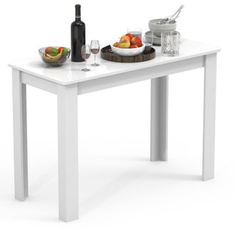 ebuy24 Mesa De Comedor De Madera Vcm Al. 76 X An. 110 X P. 50 Cm Mesa De Cocina Mesa De Comedor Esal (blanco)