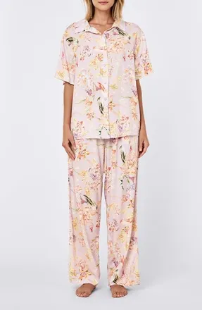 Papinelle Sleepwear Bailey Floral Print Pajamas in Soft Lavender at Nordstrom, Size X-Large