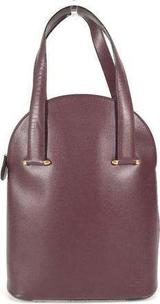 Cartier Bordeaux Leather Handbag Shoulder Bag Tote Bag (Pre-Owned)