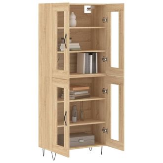 Berkfield Home Highboard Sonoma Oak 69.5x34x180 cm Engineered Wood in Light Tan