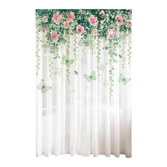OEM Cortina De Voile Decorativa Con Estampado De Follaje - Flores 6 132x213cm