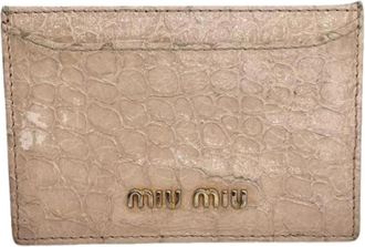 Miu Miu Pre-owned Leren Portemonnee - Dames - Vintage Accessoires - Beige - ONE Size - Leer - Vintage