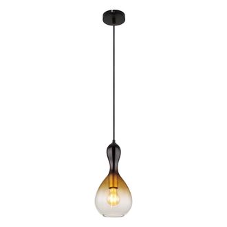 Globo Lighting L&aacute;mpara Colgante - Aladdin - Negro - Vidrio - &Oslash; 17cm - - Globo