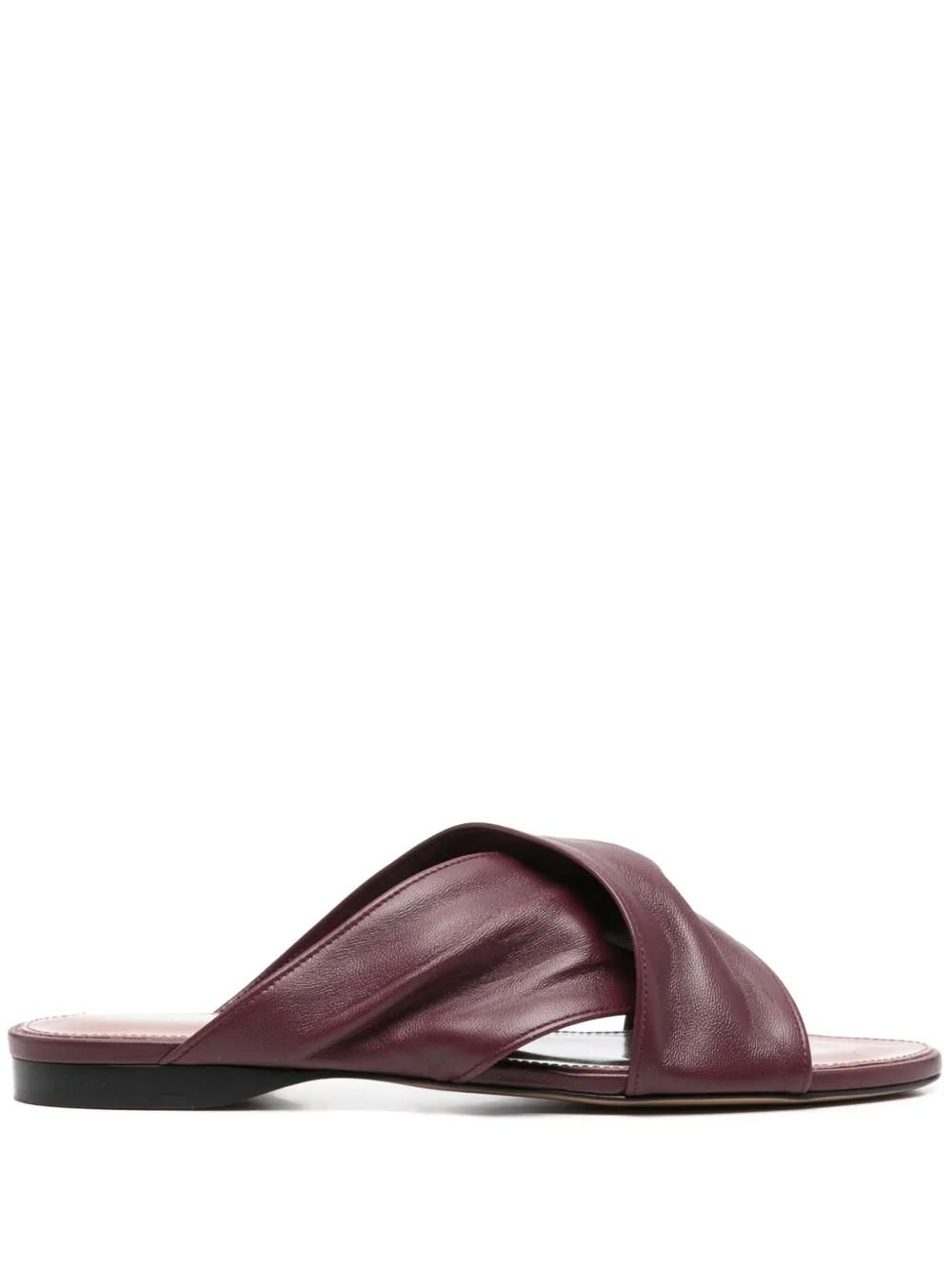 サンダル・ミュール Paris Texas Lauren Croco Flat Sandals Paris Texas Brown Lauren Flat Sandal - Fabric of Society