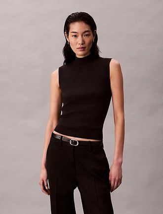 Calvin Klein Bodywarmer met hooggesloten hals van gemengde viscose