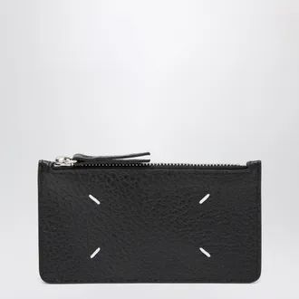 Maison Margiela Black Four Stitches Zip Cardholder