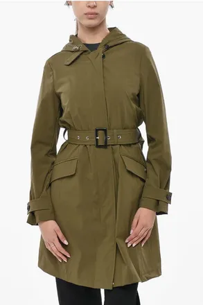 Woolrich Light Stretch Nylon Parka FAYETTE with Belt size Xxs