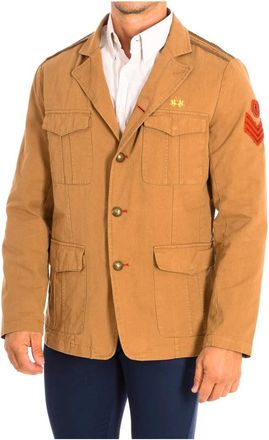 La Martina Regular Fit Jas Met Reverskraag - Heren - Blazers - Bruin - S - Katoen - Jassen