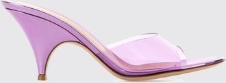 Gianvito Rossi Sandali mules Sofia in PVC e pelle verniciata con tacco medio