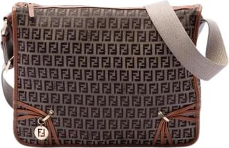 Fendi Pre-owned Canvas Crossbody Bag - Dames - Vintage Schoudertas - Bruin - ONE Size - Leer - Vintage