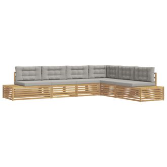 vidaXL 6 Pieza Conjunto De Sof&aacute;s De Exterior Poli&eacute;ster Blanco Vidaxl